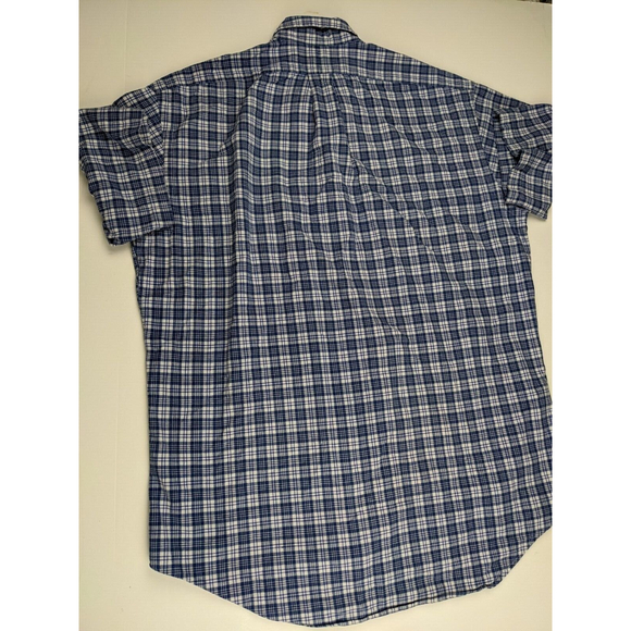 Ralph Lauren Tilden Blue Plaid Short Sleeve Button Down Mens Shirt Size Medium - Picture 2 of 7